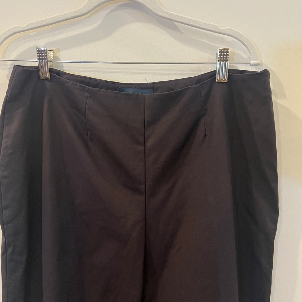 Piazza Sempione Audrey Chocolate Brown Crop Pants Cotton Stretch IT 48 US Sz 12 - Picture 3 of 9